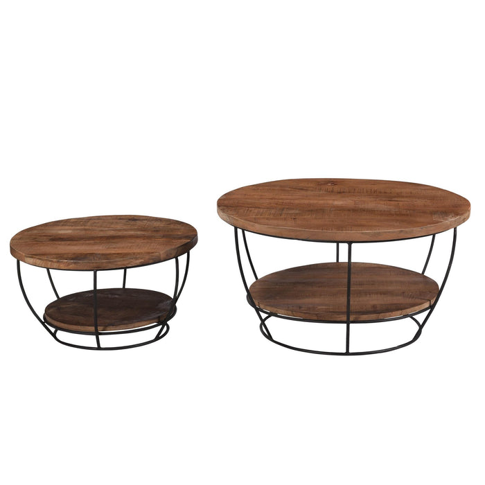 Brix Salontafel Mangohout Naturel hout 65 cm-Salontafels-Livingfurn