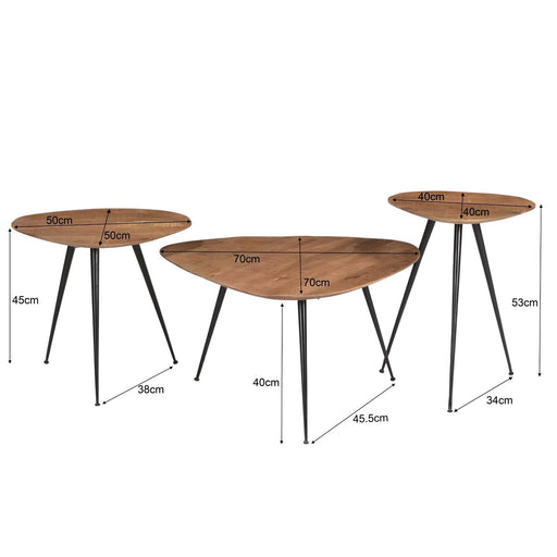 Brix Salontafel Mangohout Naturel hout 70 cm-Salontafels-Livingfurn
