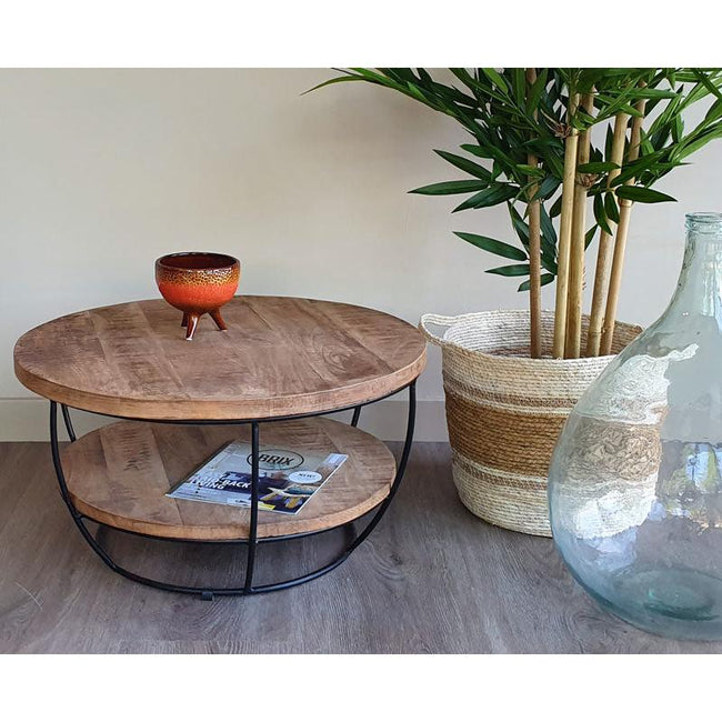 Brix Salontafel Mangohout Naturel hout 85 cm-Salontafels-Livingfurn