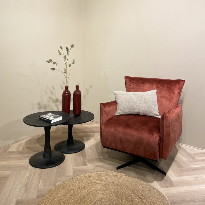 Brix Salontafel Mangohout Zwart 50 cm-Salontafels-Livingfurn