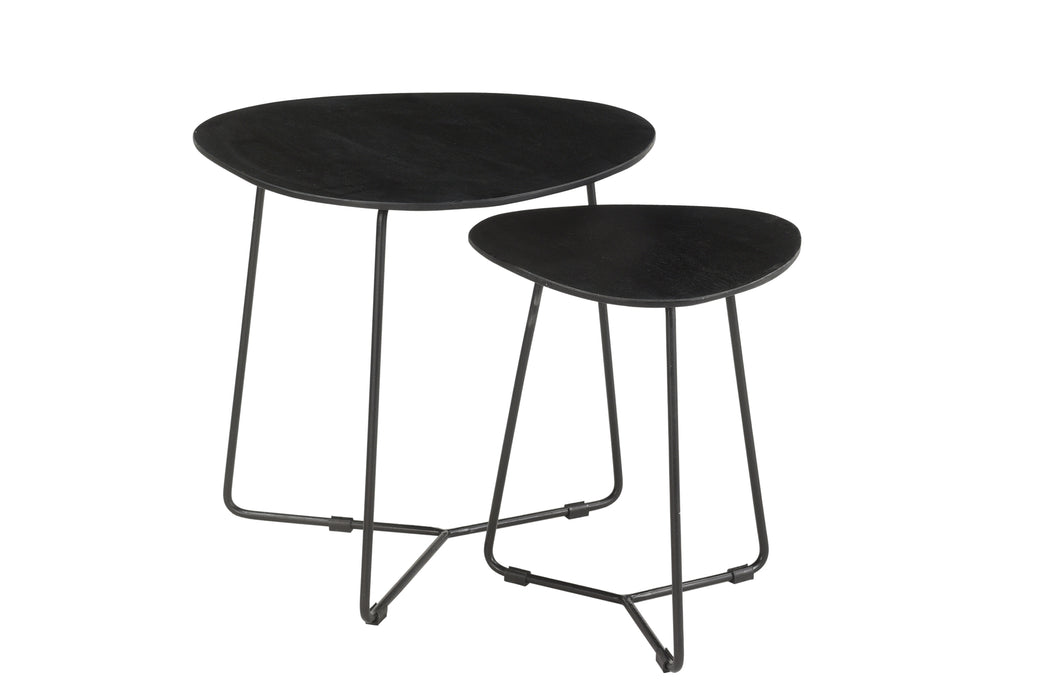 Brix Salontafel Mangohout Zwart 70 cm Zwart-Salontafels-Livingfurn