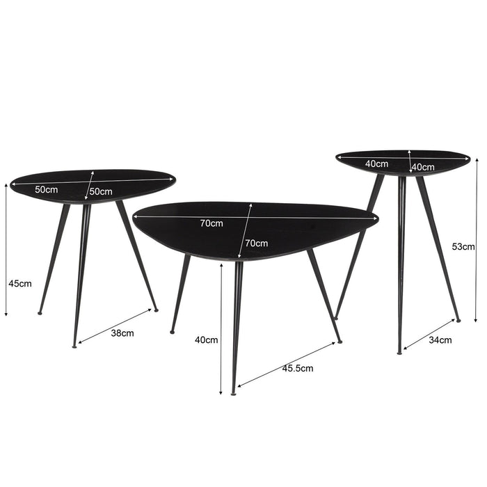 Brix Salontafel Mangohout Zwart 70 cm - Zwart-Salontafels-Livingfurn