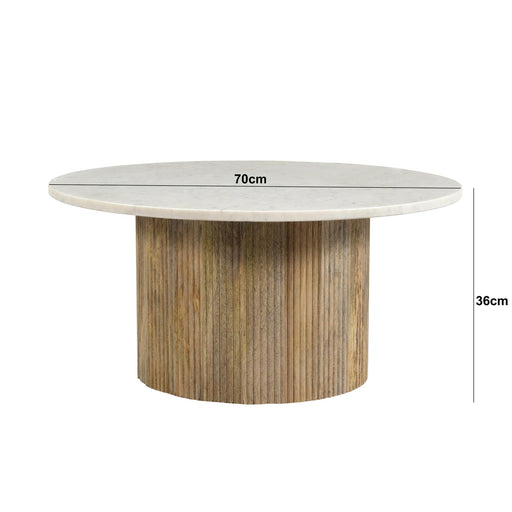 Brix Salontafel Marmer Wit 70 cm 70x70x36 cm-Salontafels-Livingfurn