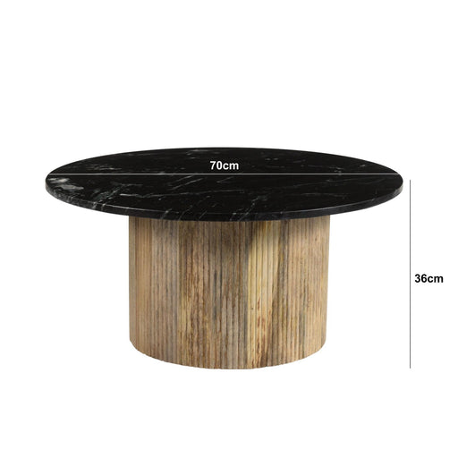 Brix Salontafel Marmer Zwart 70 cm 70x70x36 cm-Salontafels-Livingfurn