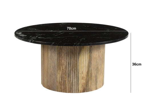 Brix Salontafel Marmer Zwart 70 cm-Salontafels-Livingfurn