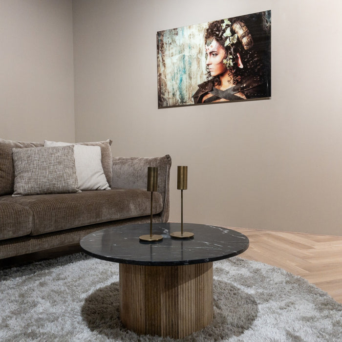 Brix Salontafel Marmer Zwart 70 cm-Salontafels-Livingfurn