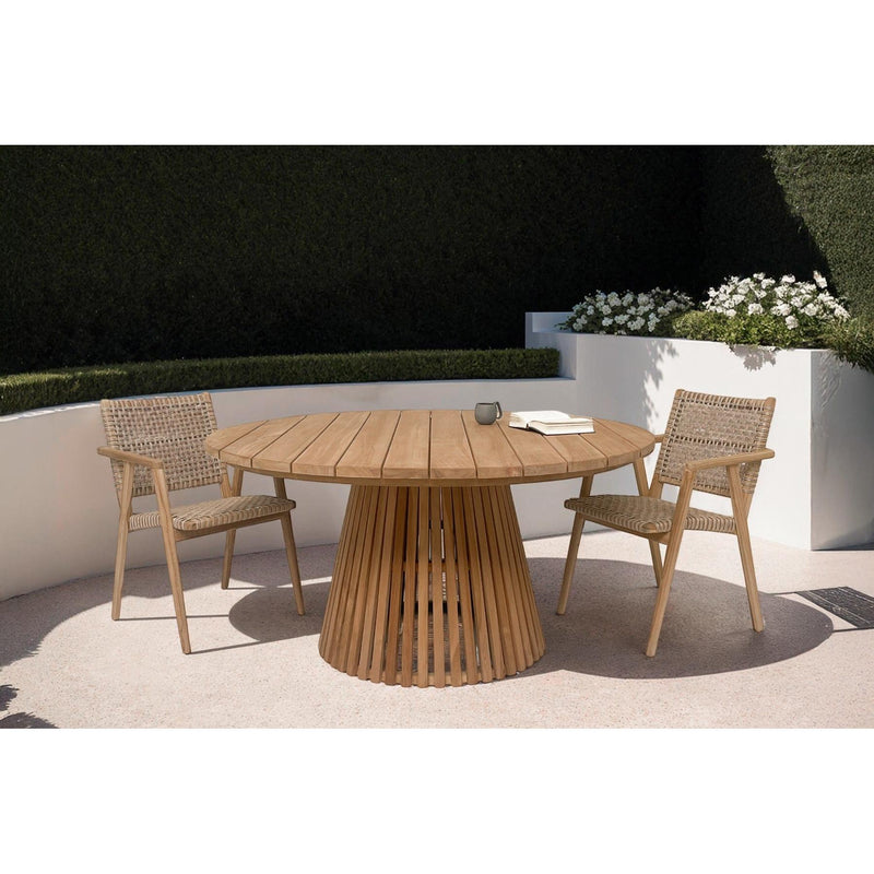 Buitentafel Cindo Teakhout Naturel hout 120 cm 120x120x75 cm-Tuinmeubels-Livingfurn