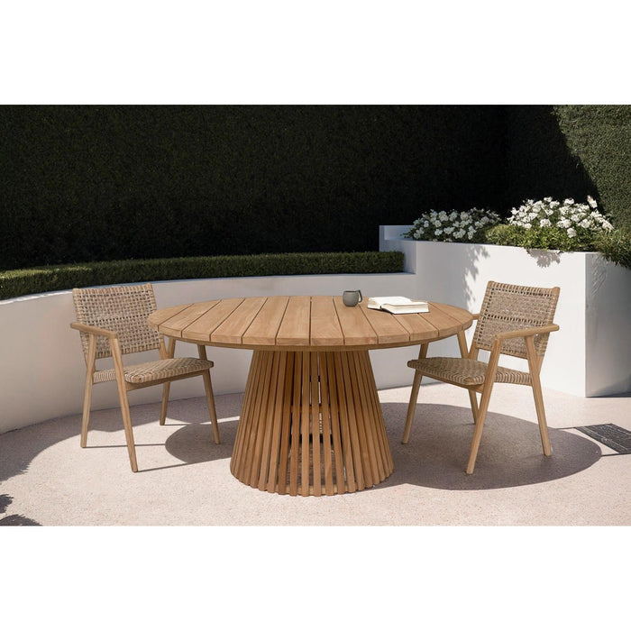 Buitentafel Cindo Teakhout Naturel hout 120 cm-Tuinmeubels-Livingfurn