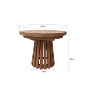 Buitentafel Cindo Teakhout Naturel hout 50 cm 50x50x40 cm-Tuinmeubels-Livingfurn