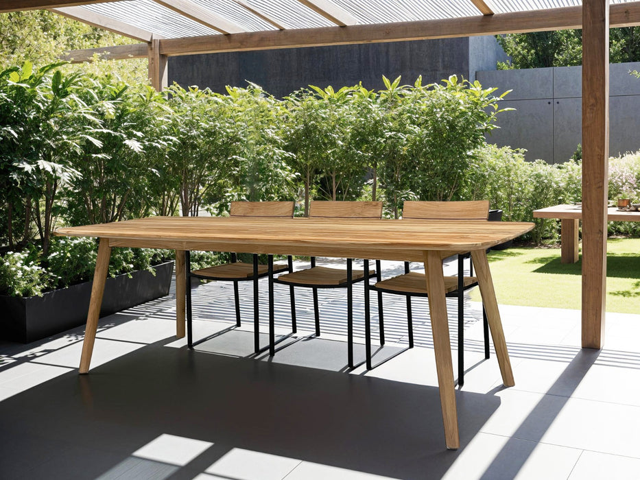 Buitentafel Lugano Teakhout Naturel hout 100x180 cm-Buitentafels-Livingfurn