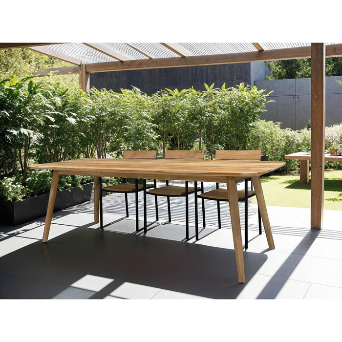 Buitentafel Lugano Teakhout Naturel hout 100x180 cm-Tuinmeubels-Livingfurn