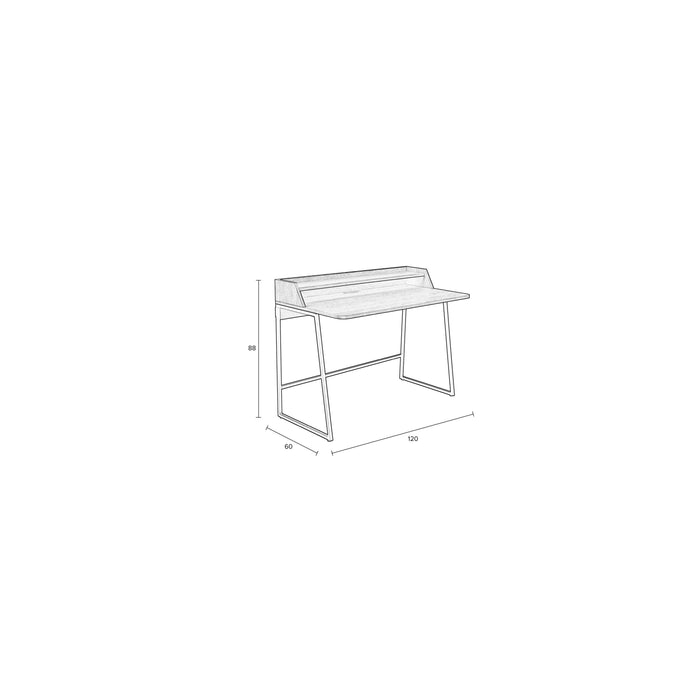 Bureau Giorgio Eikenfineer Zwart 120x60 cm