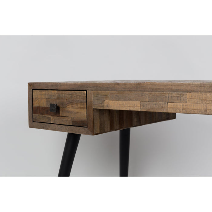 Bureau Leo Teak Hout Zwart 113x55.5 cm-Bureaus-Creating Home