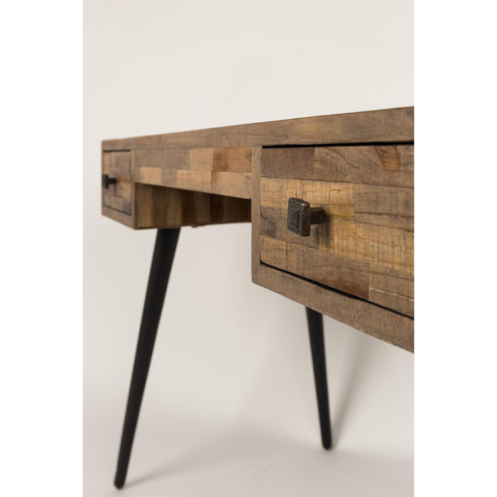 Bureau Leo Teak Hout Zwart 113x55.5 cm-Bureaus-Creating Home