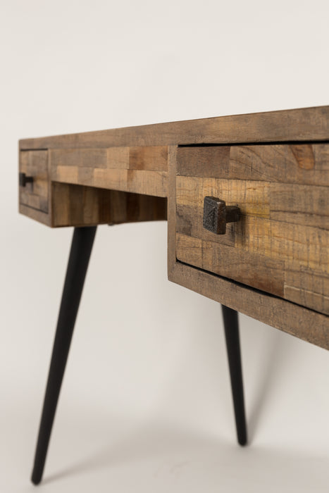 Bureau Leo Teak Hout Zwart 113x55.5 cm-Bureaus-Creating Home