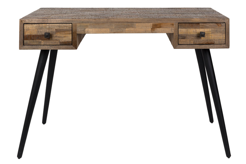 Bureau Leo Teak Hout Zwart 113x55.5 cm-Bureaus-Creating Home