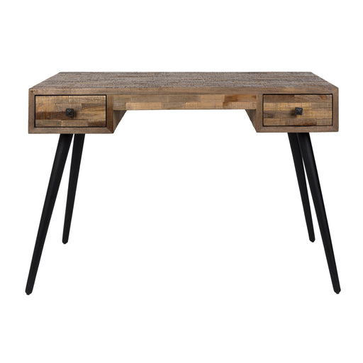 Bureau Leo Teak Hout Zwart 113x55.5 cm-Bureaus-Creating Home
