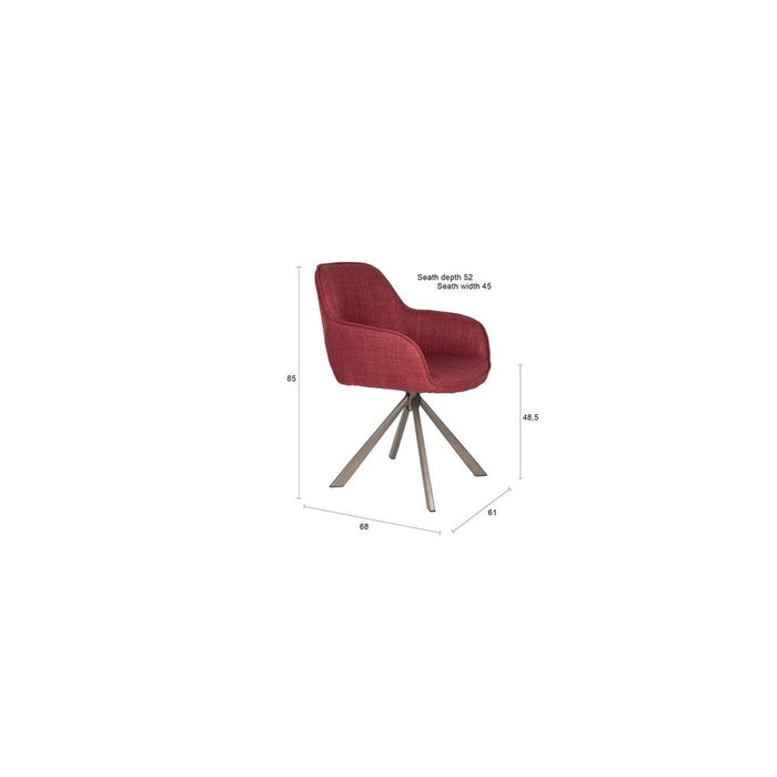 Chair Toye | Rood | Draaibaar-Eetkamerstoelen-Creating Home