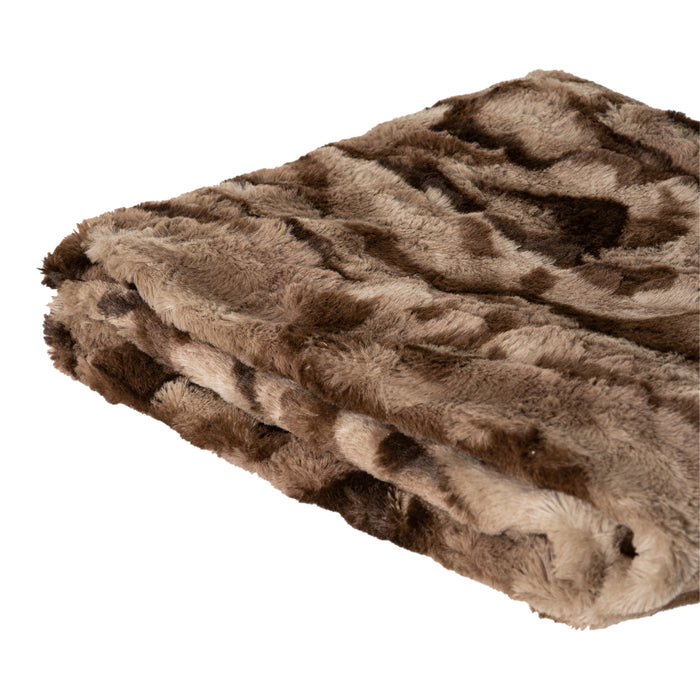 Clarisse Brown Artificial Fur Plaid Rectangle S 170x2x140-Plaid-PTMD