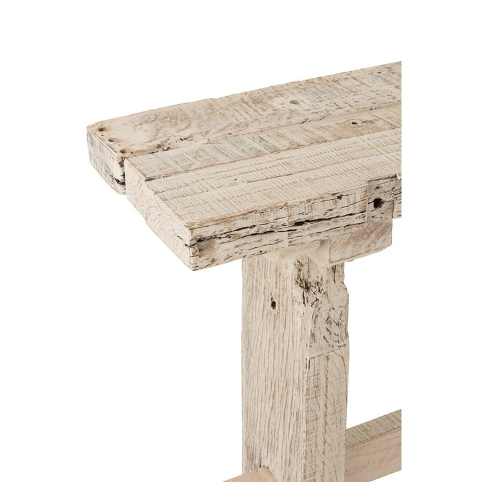 Consoletafel Brut Gerecycled Hout Wit 150x37x77 cm-Consoletafels-J-Line