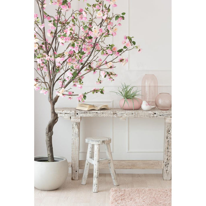 Lamp Wit Recycled hout 37 cm-Tafellampen-J-Line