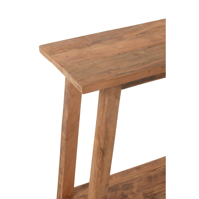 Lamp Naturel Recycled hout Vierkant 35 cm-Tafellampen-J-Line