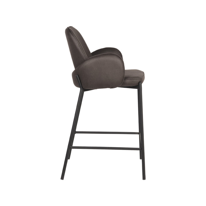 D-MAXX Barkruk Jari - Antraciet - Microfiber - Zithoogte 65-Barkrukken-LABEL51