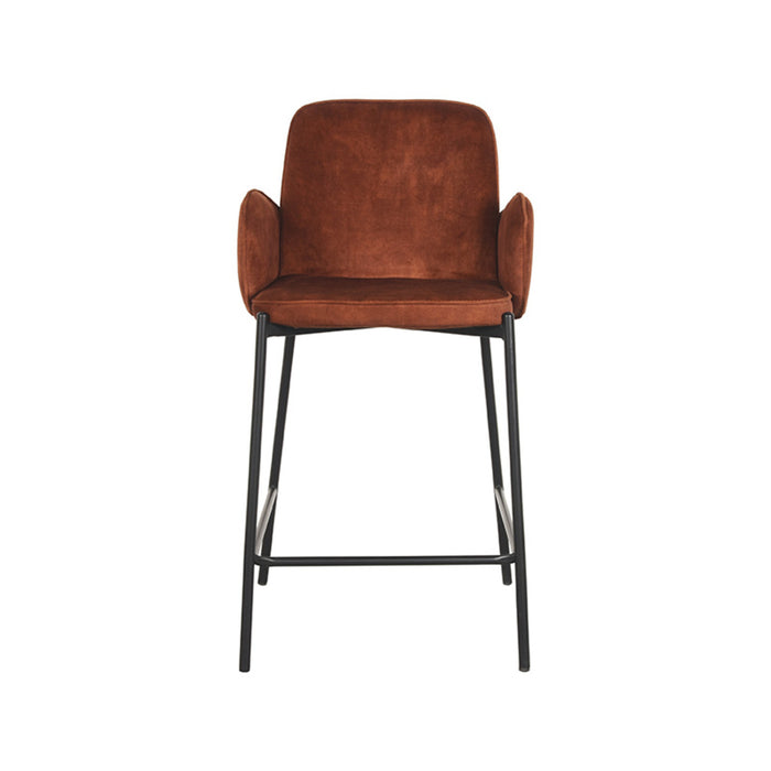 D-MAXX Barkruk Jari - Rust - Velours - Zithoogte 65-Barkrukken-LABEL51