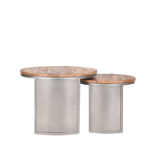 D-MAXX Salontafel Set Bunch - Rough - Mangohout - 60 cm - Rond-Salontafels-LABEL51