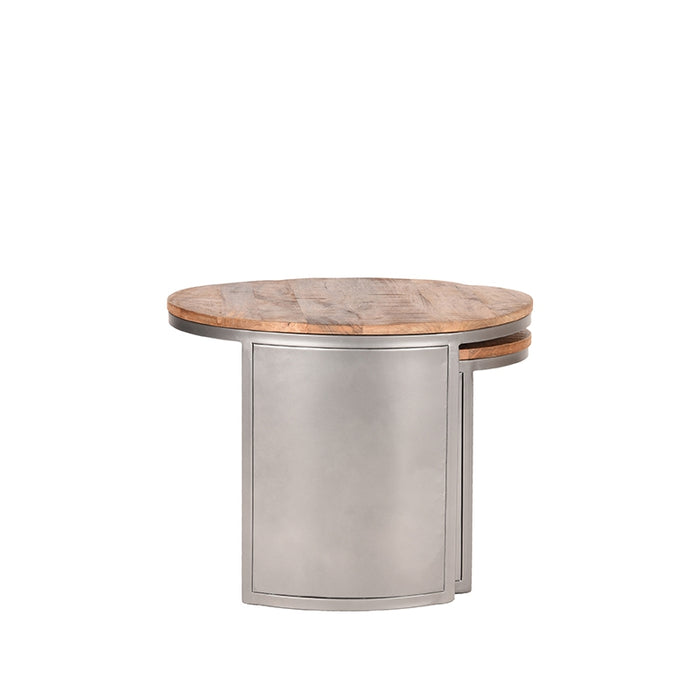 D-MAXX Salontafel Set Bunch - Rough - Mangohout - 60 cm - Rond-Salontafels-LABEL51