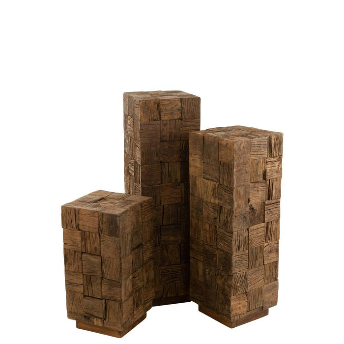 Decoratie Naturel Recycled hout L 30 cm 30x30x105 cm-Wanddecoratie-J-Line