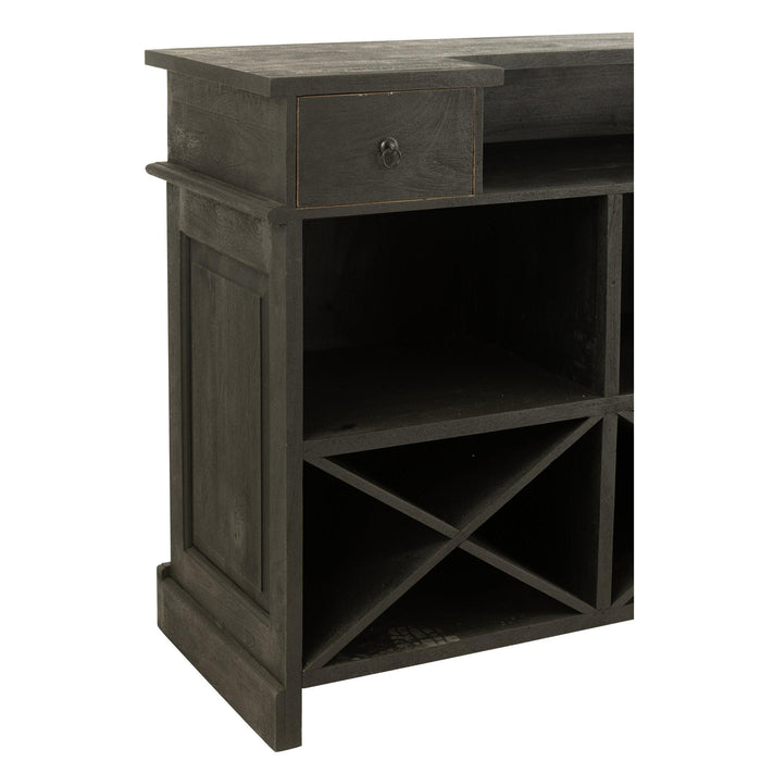 Decoratie Zwart Mangohout hout 55x180 cm-Woondecoratie-J-Line