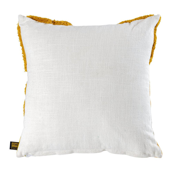 Decoratief kussen Bethanie Geel Vierkant Embroidery Flower Sierkussen-Decoratief kussen-PTMD