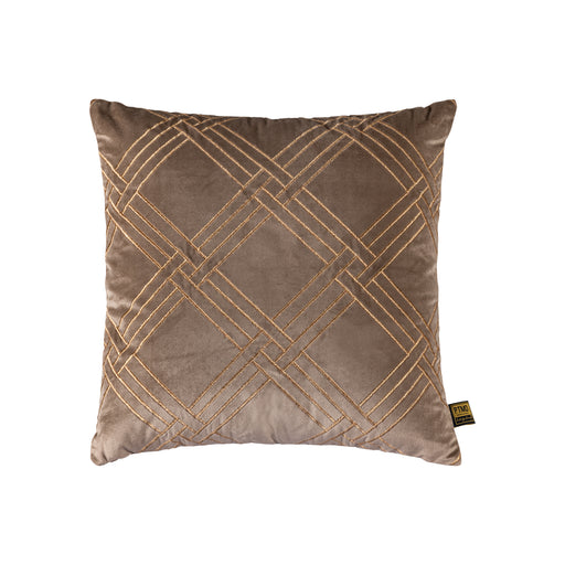 Decoratief kussen Cerine Bruin Fluweel Sierkussen Embroidery Vierkant S-Decoratief kussen-PTMD