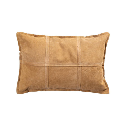 Decoratief kussen Cobie Camel Suède Leer Sierkussen Rechthoekig-Decoratief kussen-PTMD