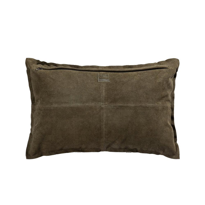 Decoratief kussen Cobie Groen Suède Leer Sierkussen Rechthoekig-Decoratief kussen-PTMD