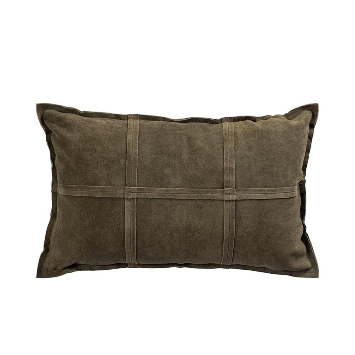 Decoratief kussen Cobie Groen Suède Leer Sierkussen Rechthoekig-Decoratief kussen-PTMD