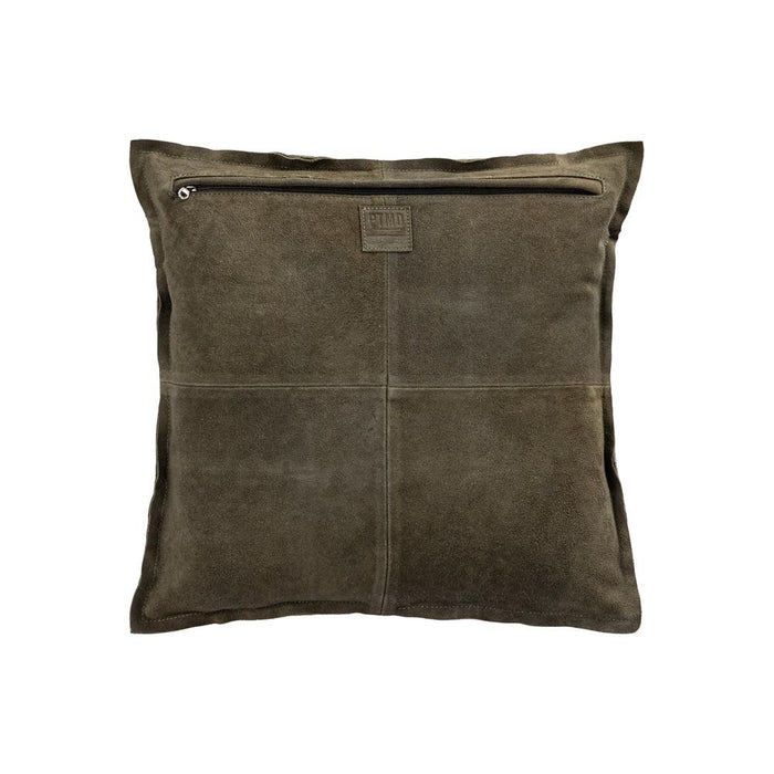 Decoratief kussen Cobie Groen Suède Leer Sierkussen Vierkant S-Decoratief kussen-PTMD