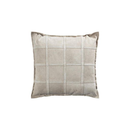 Decoratief kussen Cobie Taupe Suède Leer Sierkussen Vierkant L-Decoratief kussen-PTMD