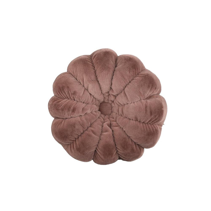Decoratief kussen Lilymay Bruin Polyester Flower Sierkussen Rond-Decoratief kussen-PTMD