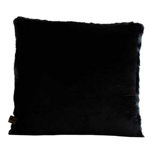 Decoratief kussen Linde Zwart Imitatiebont Sierkussen Vierkant L-Decoratief kussen-PTMD