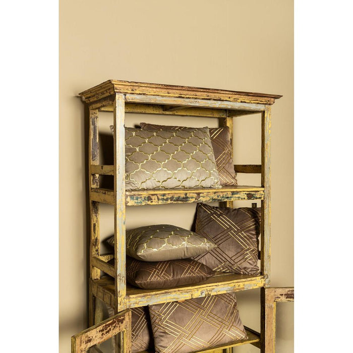 Decoratief kussen Lizze Beige Fluweel Sierkussen Embroidery Vierkant S-Decoratief kussen-PTMD