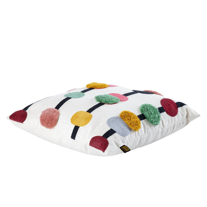 Decoratief kussen Prinay Roze Vierkant Embroidery Sierkussen met Dots-Decoratief kussen-PTMD