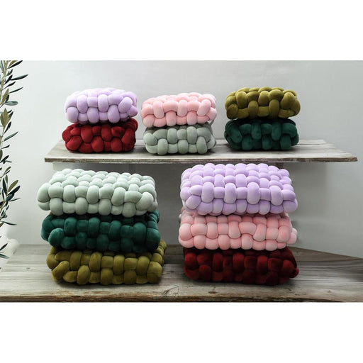 Decoratief kussen Roa Mint Groen Polyester Hand Woven Sierkussen Rectan-Decoratief kussen-PTMD