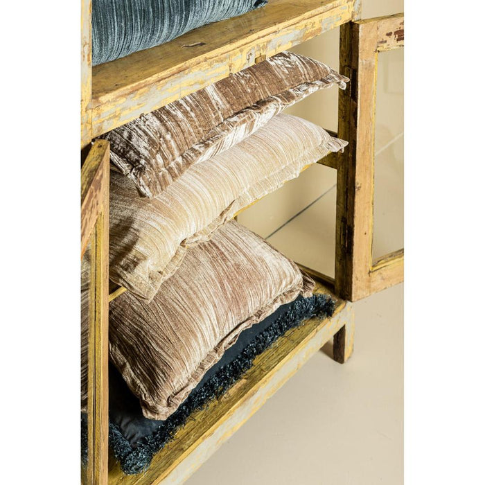Decoratief kussen Senny Blauw Fluweel Sierkussen Ruffle Rim Vierkant L-Decoratief kussen-PTMD