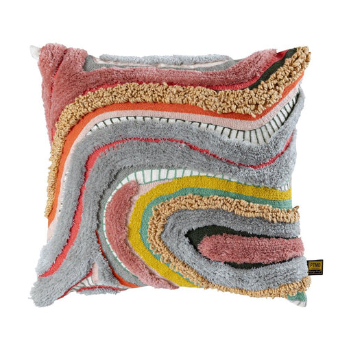 Decoratief kussen Sephora Roze Vierkant Embroidery Sierkussen met Lines-Decoratief kussen-PTMD