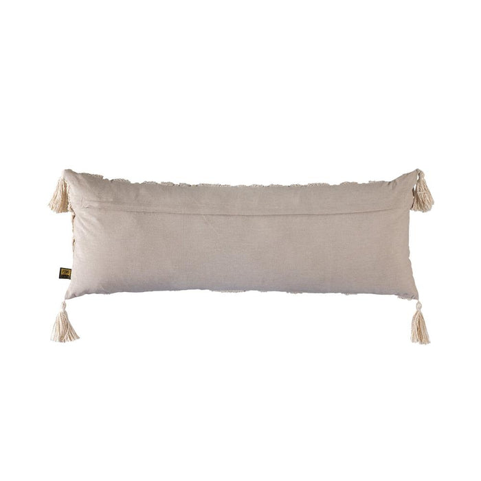 Decoratief kussen Sierkussen Zalie Naturel Cottoncushion Zebra Franjes Vierkant S-Decoratief kussen-PTMD