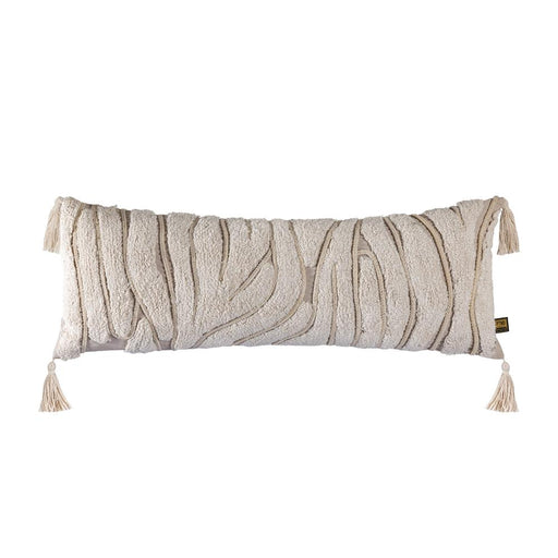Decoratief kussen Sierkussen Zalie Naturel Cottoncushion Zebra Franjes Vierkant S-Decoratief kussen-PTMD