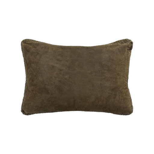 Decoratief kussen Suky Groen Suède Leer Sierkussen Rechthoekig S-Decoratief kussen-PTMD