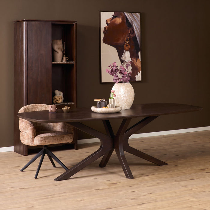 Deens ovale eettafel Milo Bruin Mangohout 240 cm